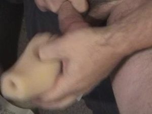 Shooting a load with my rubber pussy