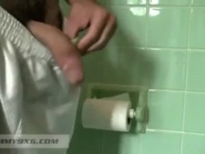 Watch Tommy Stroke His Monster Cock in The Bathroom