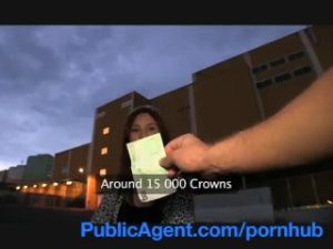 PublicAgent Sexy brunette fucked outdoors
