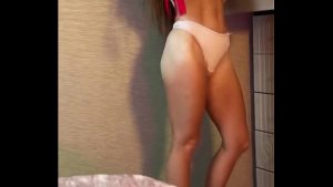 Redhead’s Seduction: Choosing Stockings, High Heels, Leather Lingerie – Ends with Mouthful of Cum